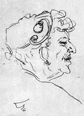 Alma Mahler (Cartoon by Dolbin)